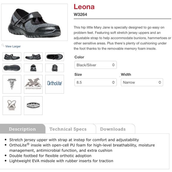 Propét Leona Mary Jane Gray Felt Fabric Flat Comfort Shoe W3264 8.5 - Picture 9 of 9